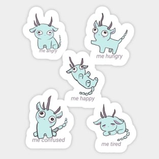 Funny creature with emotions stickers pack Sticker